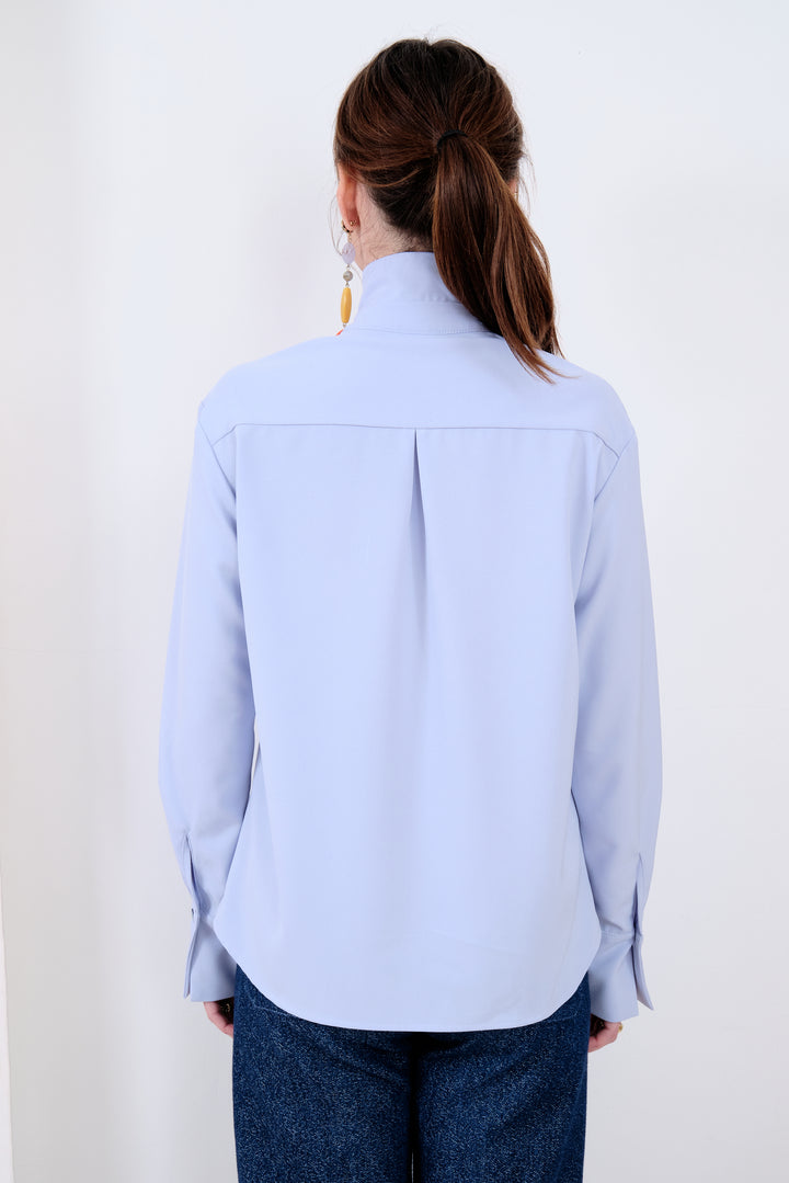 LADY-TIE TOP BLEU CIEL
