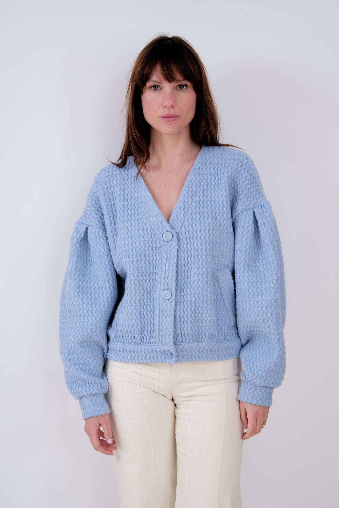 ABUNDANCE CARDIGAN BLEU CIEL
