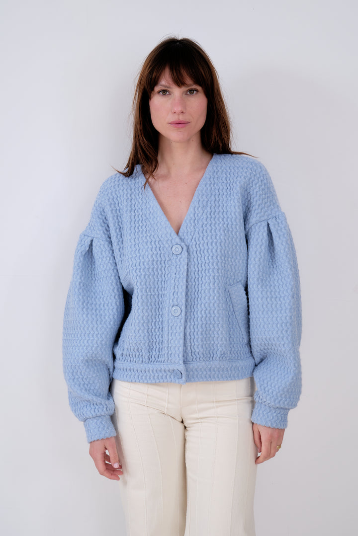 ABUNDANCE CARDIGAN BLEU CIEL