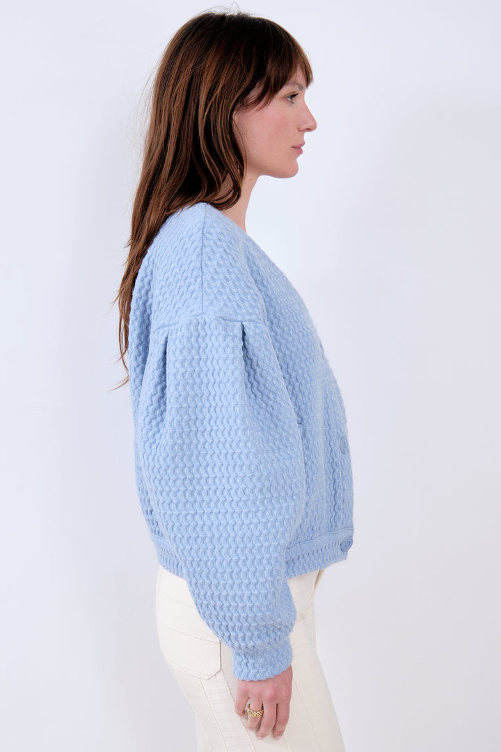 ABUNDANCE CARDIGAN BLEU CIEL