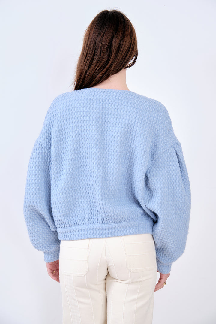 ABUNDANCE CARDIGAN BLEU CIEL