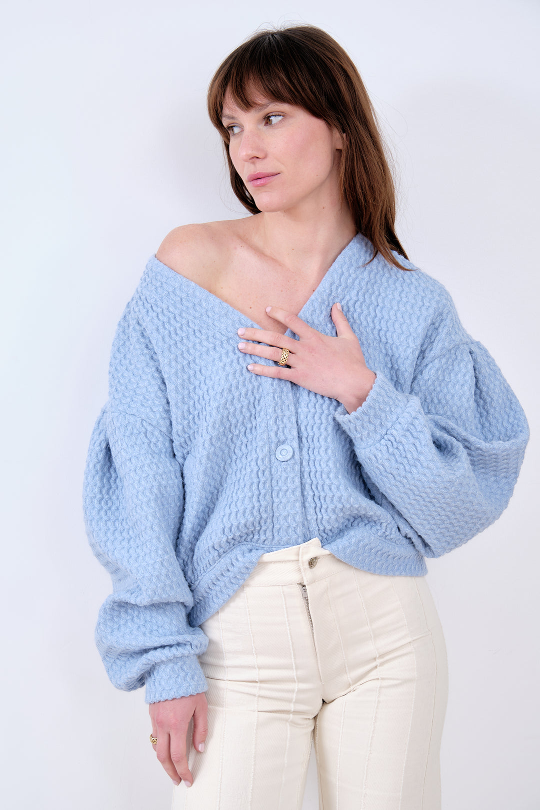 ABUNDANCE CARDIGAN BLEU CIEL