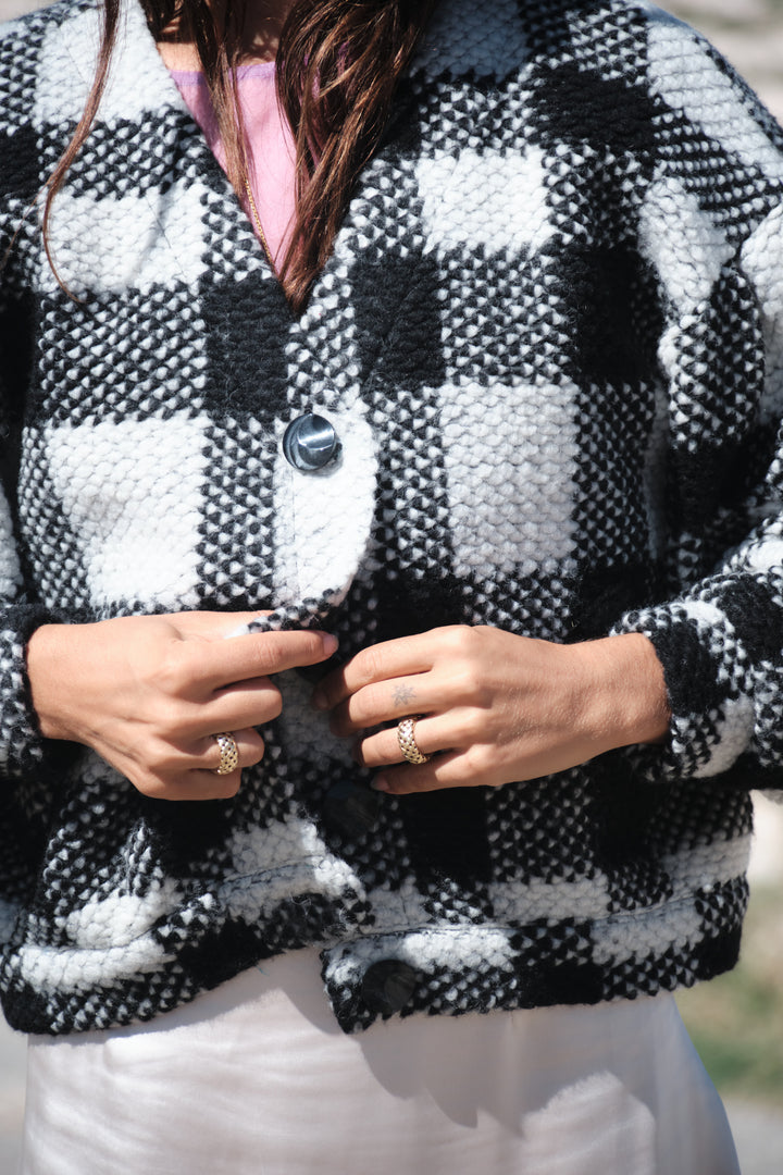 ABUNDANCE CARDIGAN NOIR/BLANC