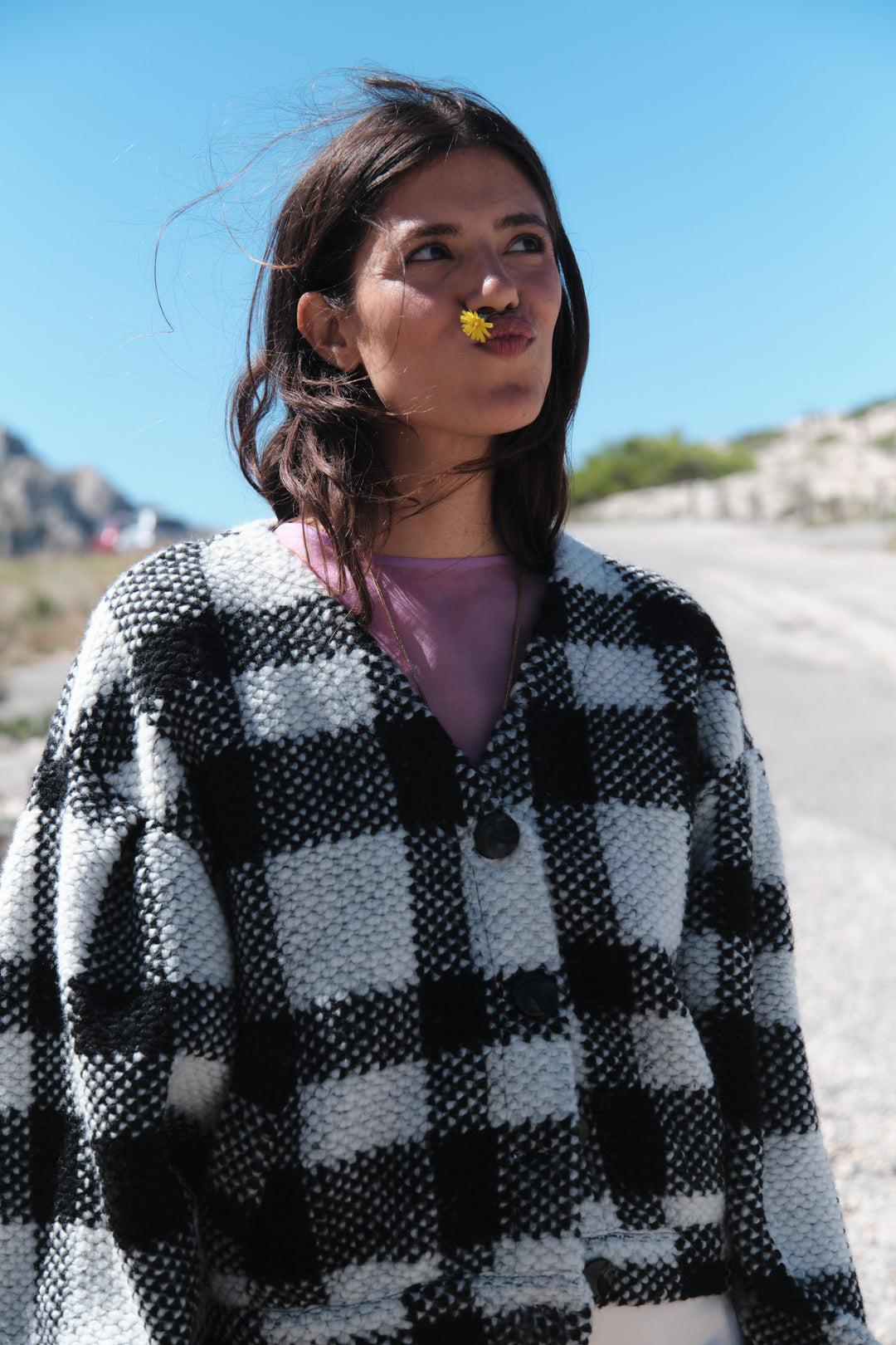 ABUNDANCE CARDIGAN NOIR/BLANC