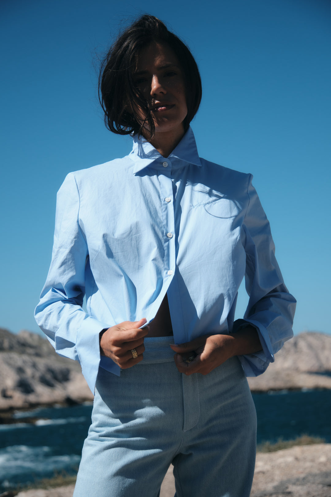 CROP TRUST TOP AZUR BLUE