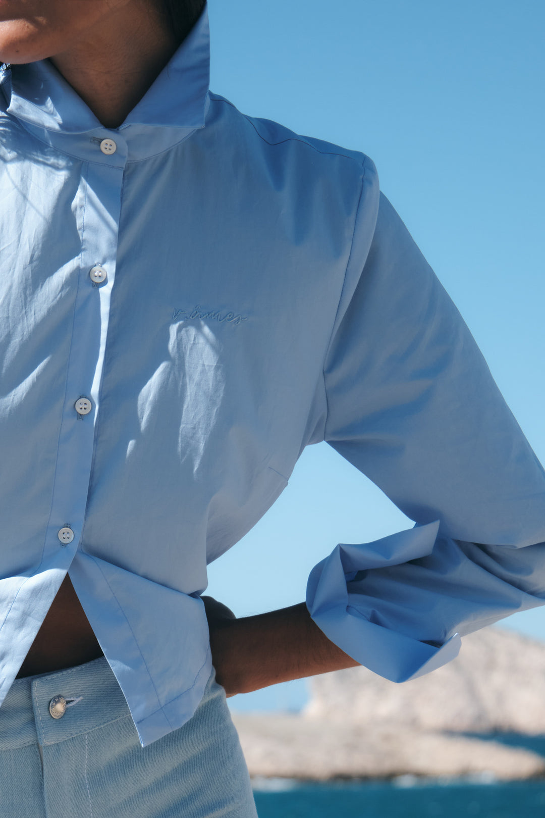 CROP TRUST TOP AZUR BLUE