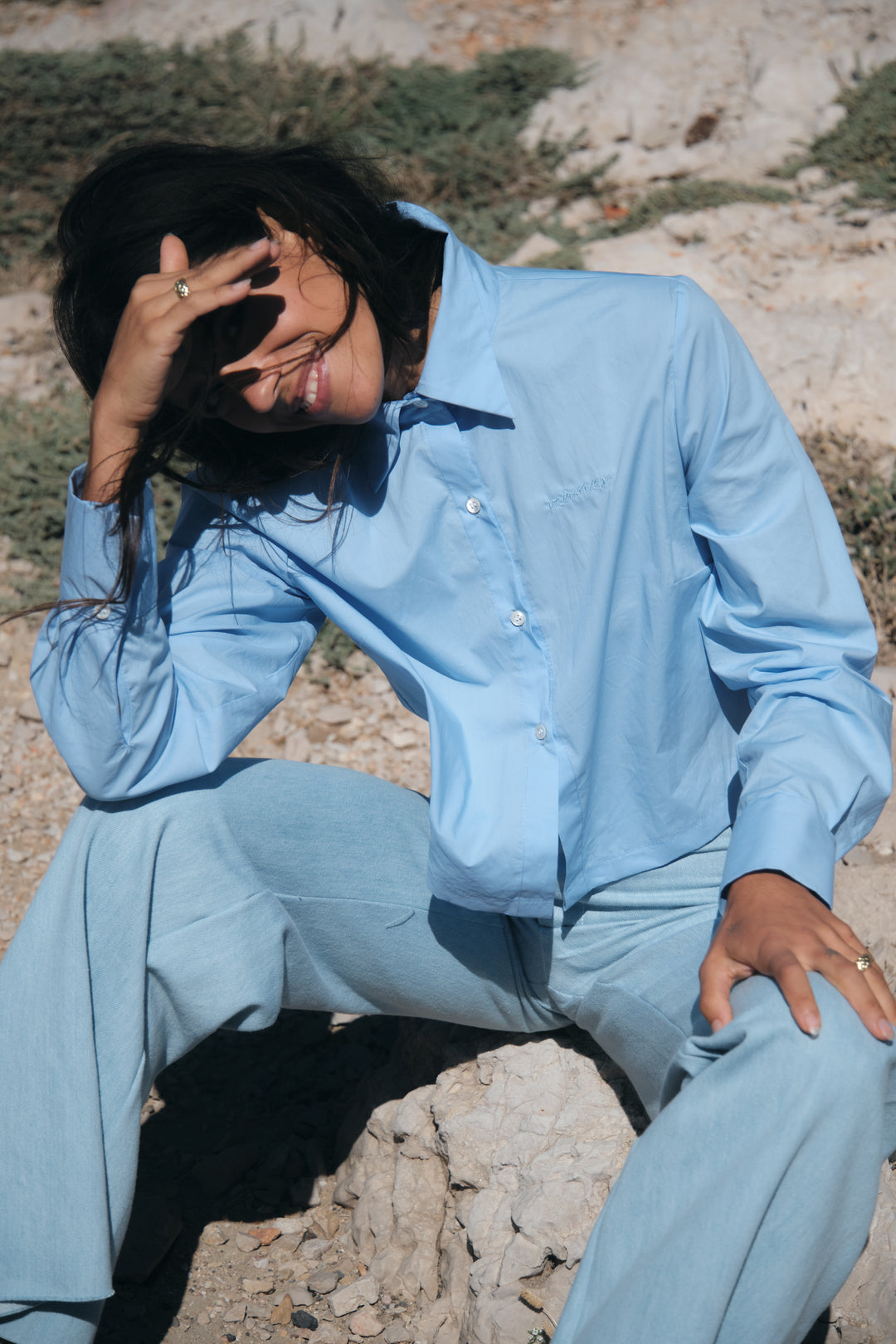 CROP TRUST TOP AZUR BLUE