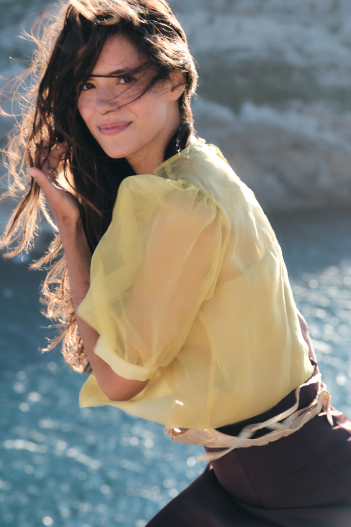 REFLECTION TOP JAUNE OCRE