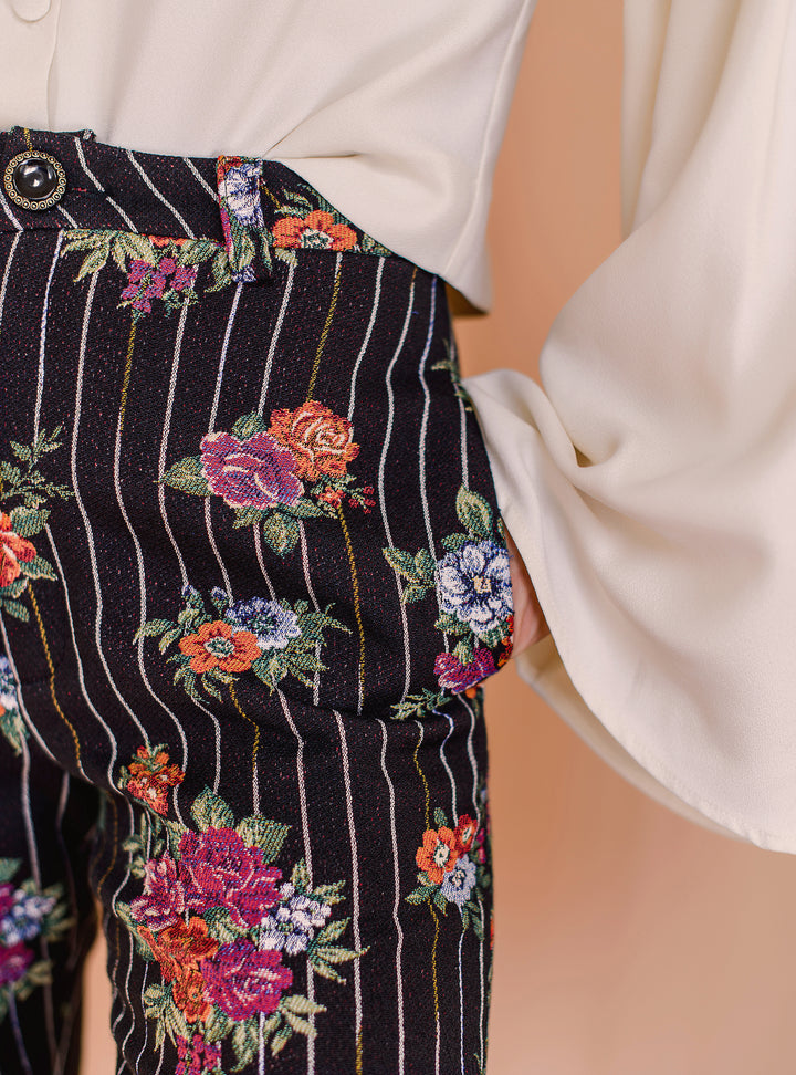 PRESENCE PANT FLEUR NOIR