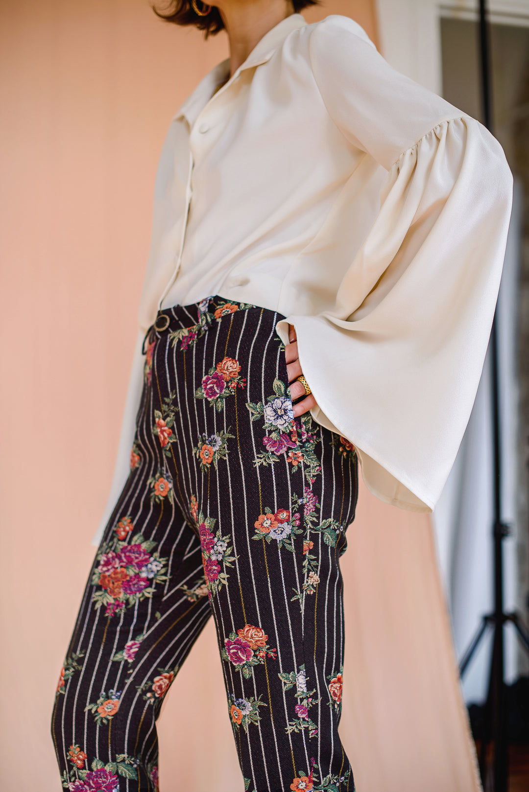 PRESENCE PANT FLEUR NOIR