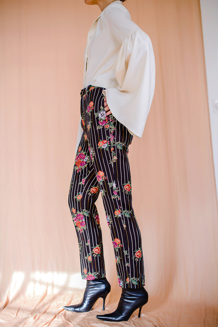 PRESENCE PANT FLEUR NOIR