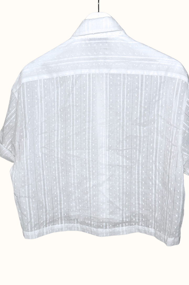 CROP BILLIE BRODERIE BLANC