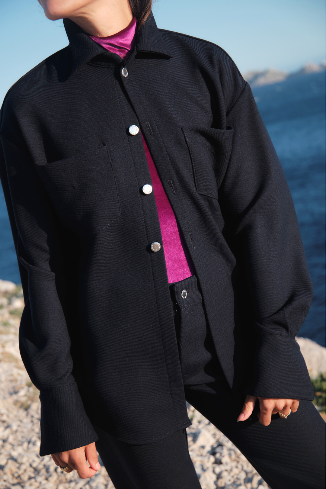 BILLIE SHIRT JACKET BLEU TWILL