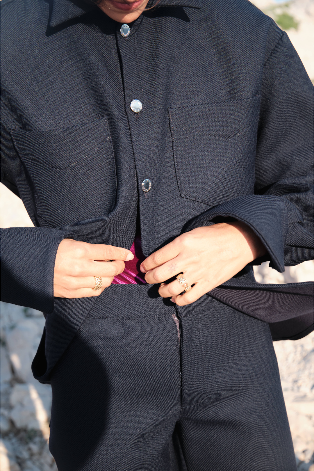 BILLIE SHIRT JACKET BLEU TWILL