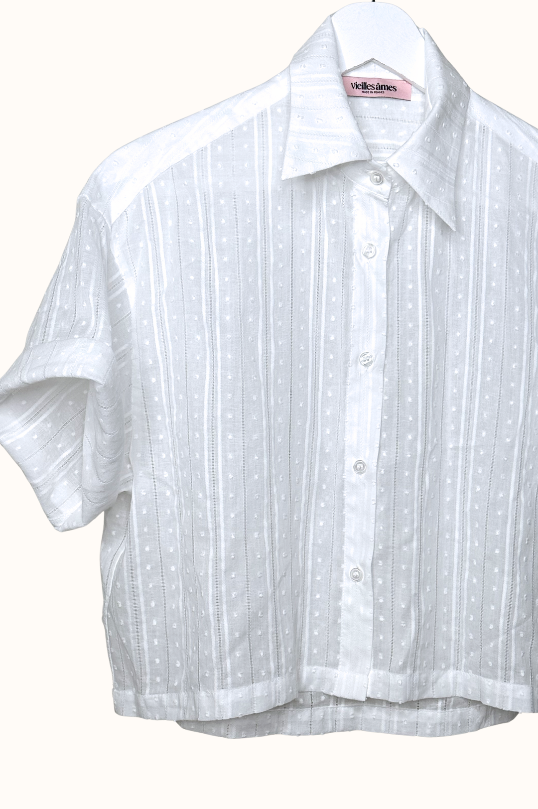 CROP BILLIE BRODERIE BLANC