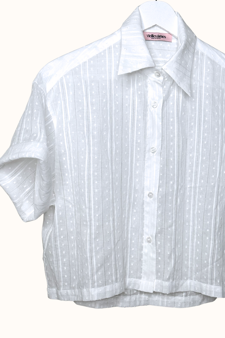 CROP BILLIE BRODERIE BLANC
