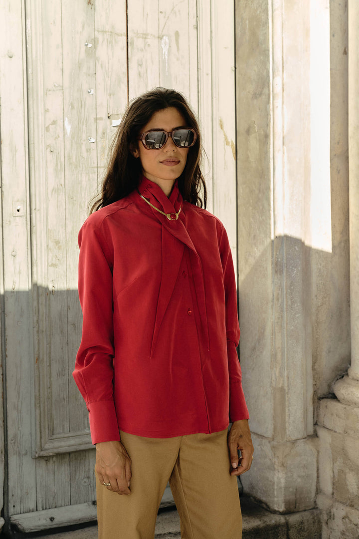 LADY-TIE TOP ROUGE