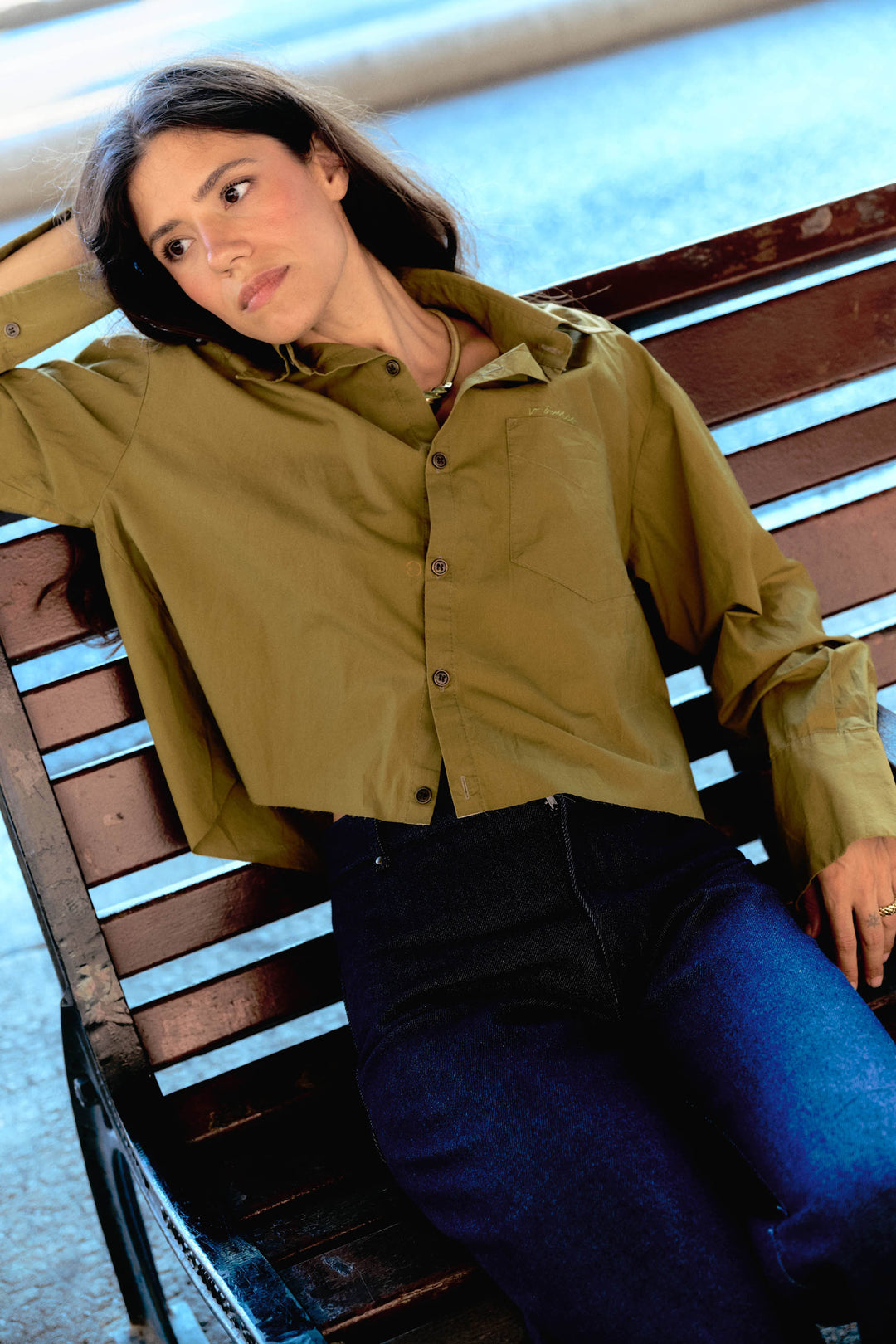 CROP BILLIE SHIRT OLIVE