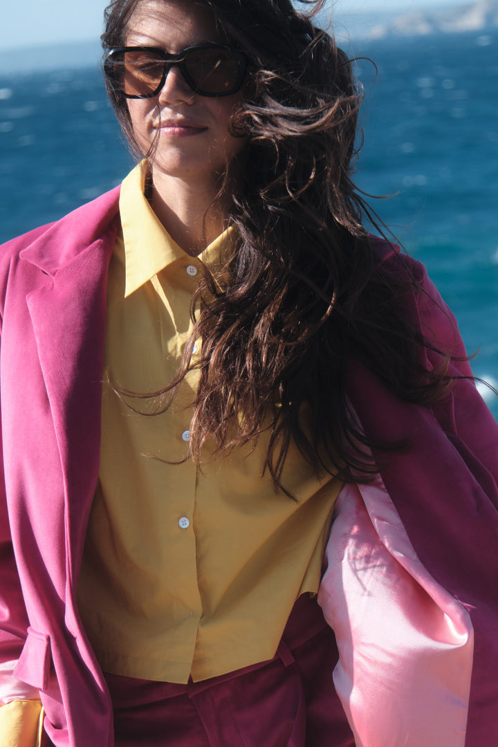 CROP TRUST TOP JAUNE OCRE