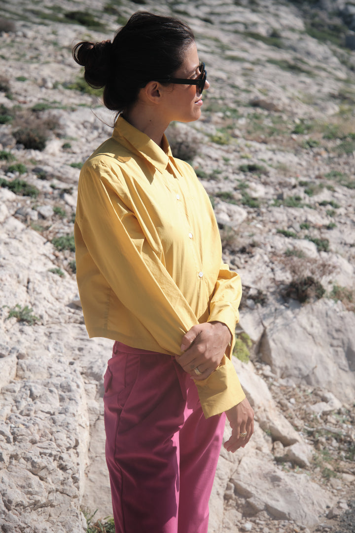 CROP TRUST TOP JAUNE OCRE