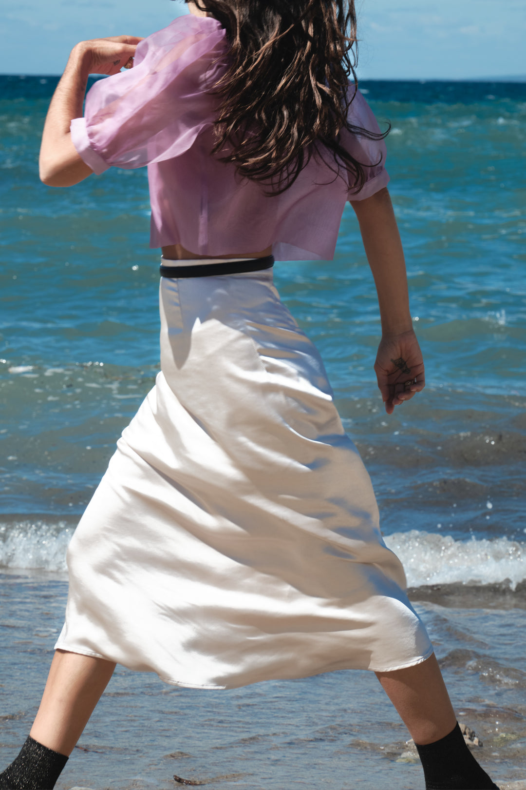 GABRIELLE SKIRT MIDI MÉTAL