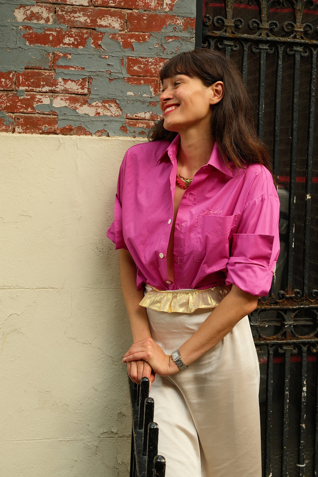 CROP BILLIE SHIRT FUCHSIA