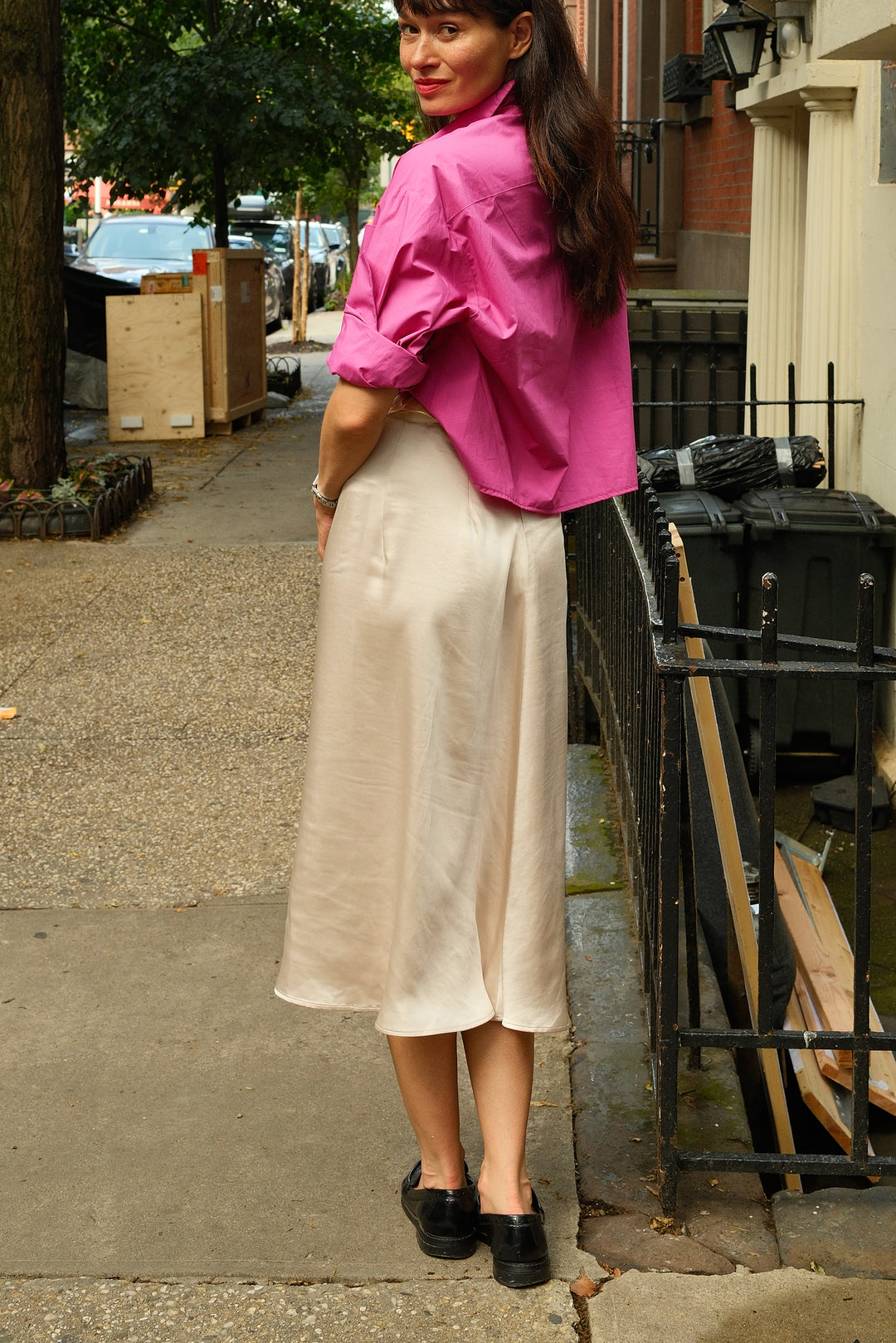 GABRIELLE SKIRT MIDI MÉTAL