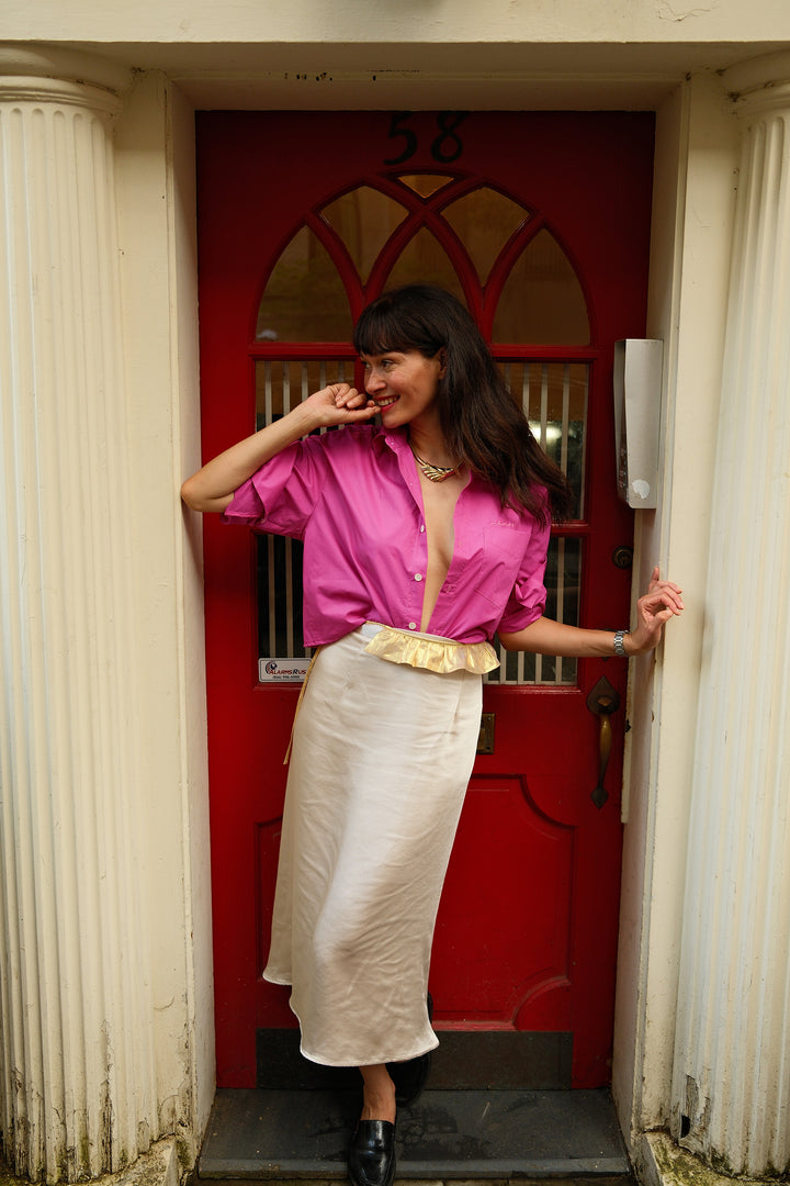 GABRIELLE SKIRT MIDI MÉTAL