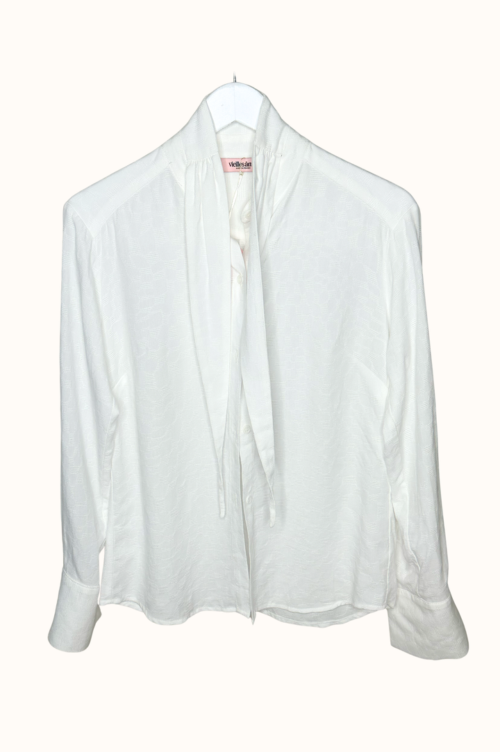 LADY-TIE TOP BLANC BRODERIE
