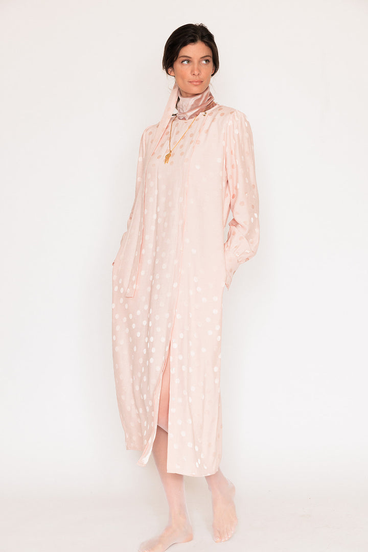 RITA DRESS VINTAGE ROSE À POIS